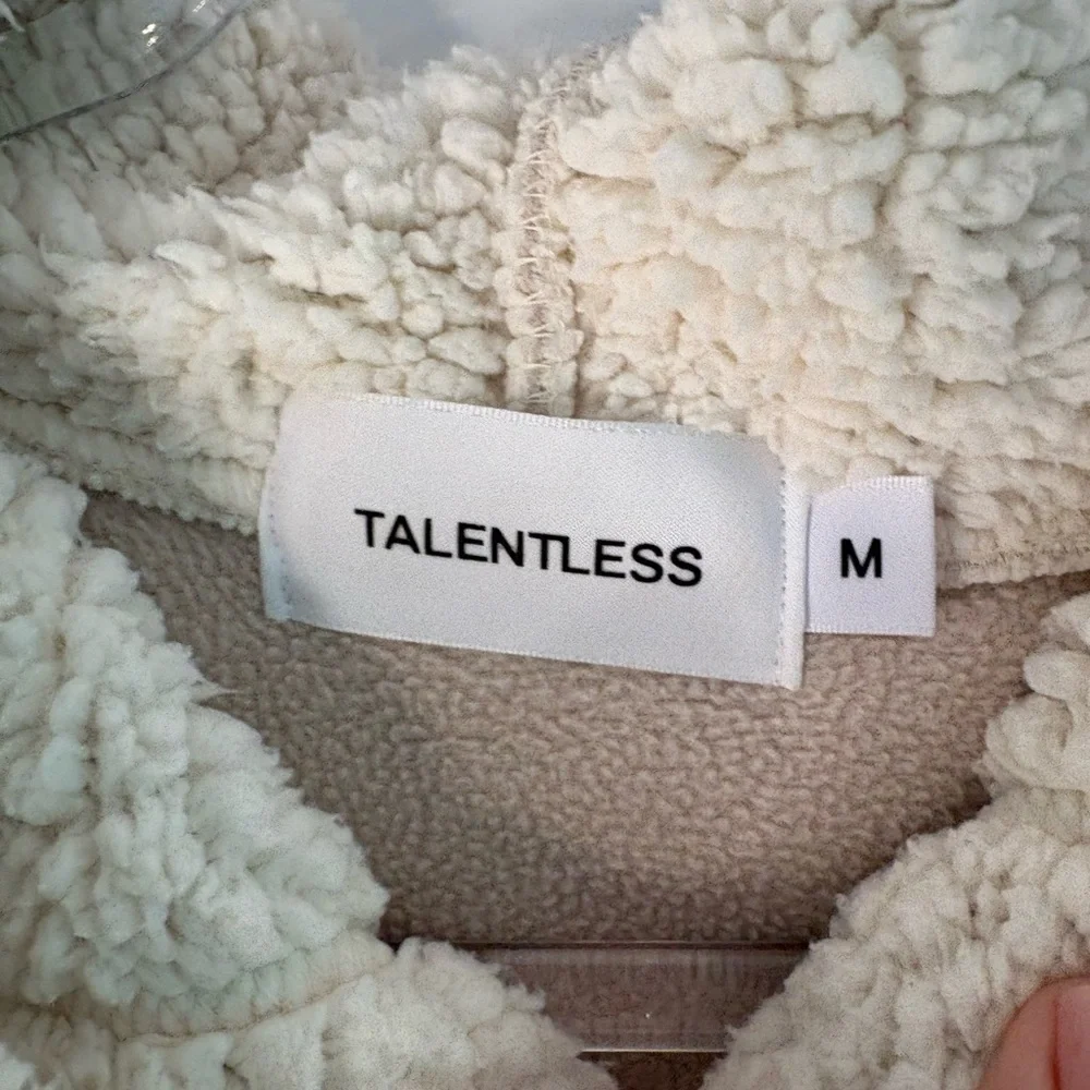 TALENTLESS Cream Sherpa Sweater